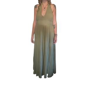 Abercrombie & Fitch Olive Crinkle Crinkle Gauzy Dress XL Preppy Travel Coastal